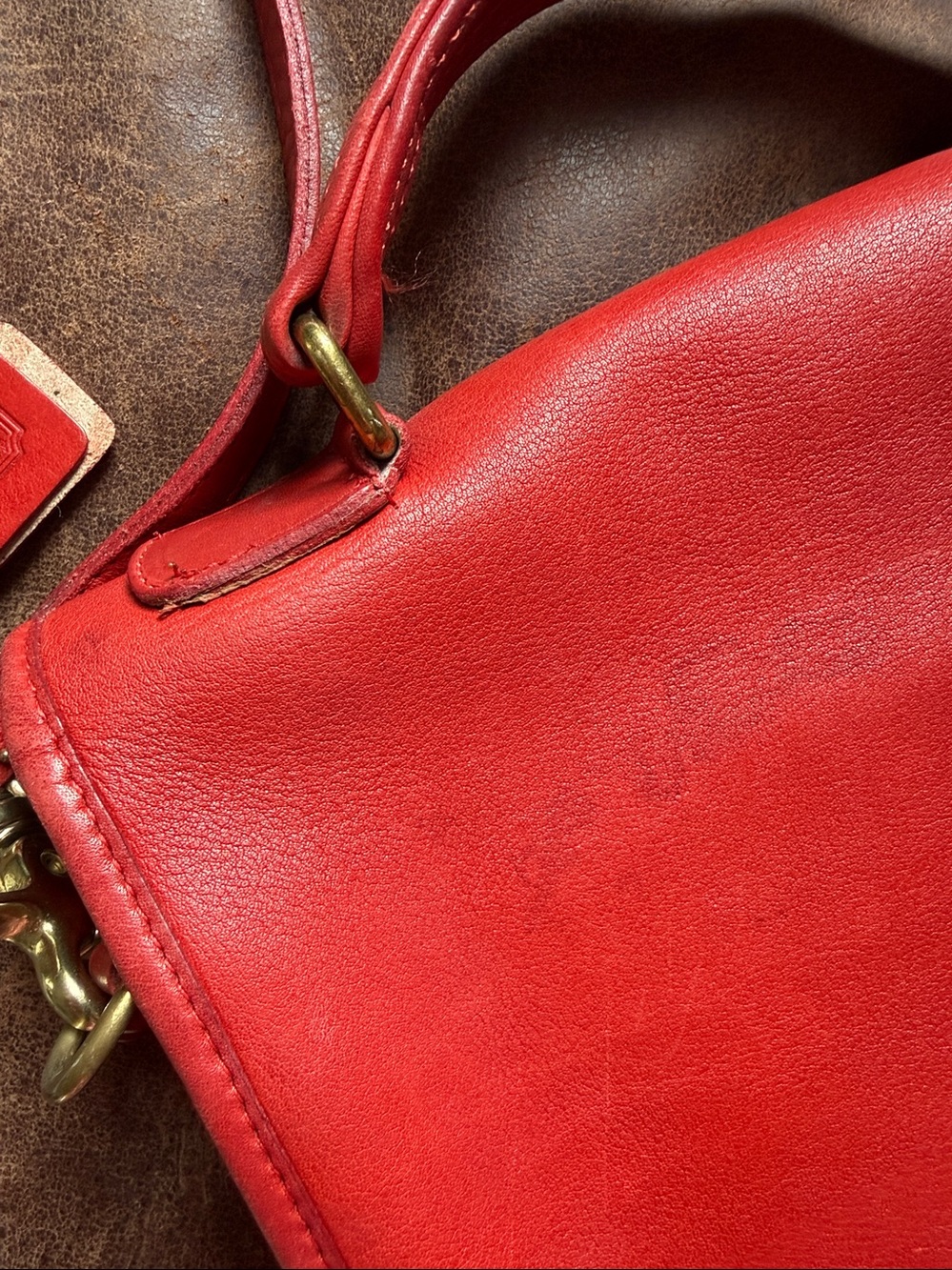 Vintage Red Coach Station bag 5130 - Picture 6 of 12